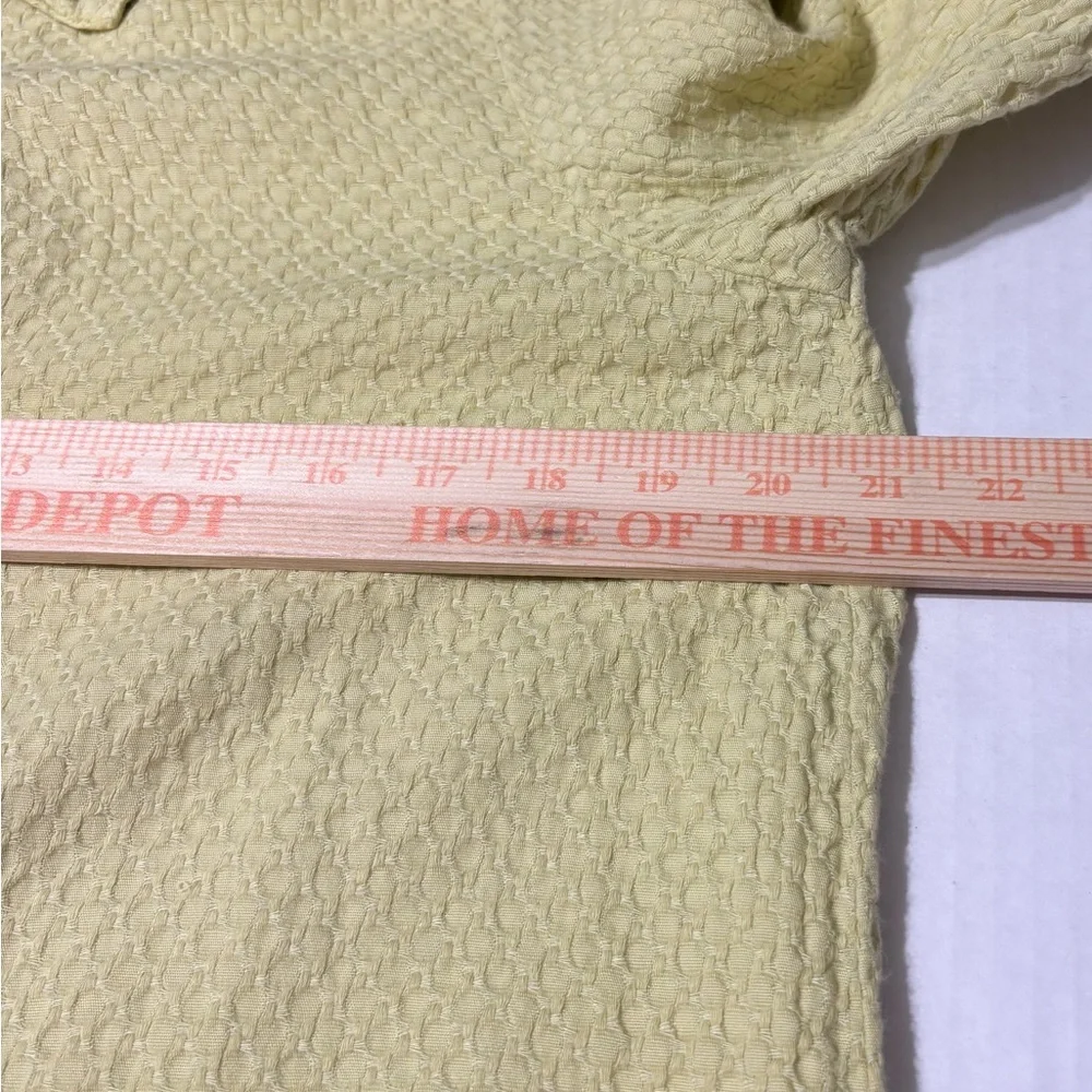 Habitat Soft Yellow Textured Button-Down Shirt/Jacket. Mother of Pearl Buttons. - Picture 10 of 10